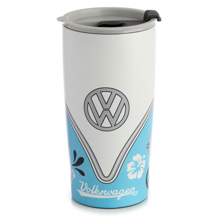 Thermo Bögre 500ml, Fém - Volkswagen Transporter VW T1 - Surf - Kék