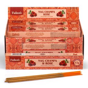 37296 Füstölő Pálcák, Tulasi - Nag Champa & Rózsa 37296 Füstölő Pálcák, Tulasi - Nag Champa & Rózsa
